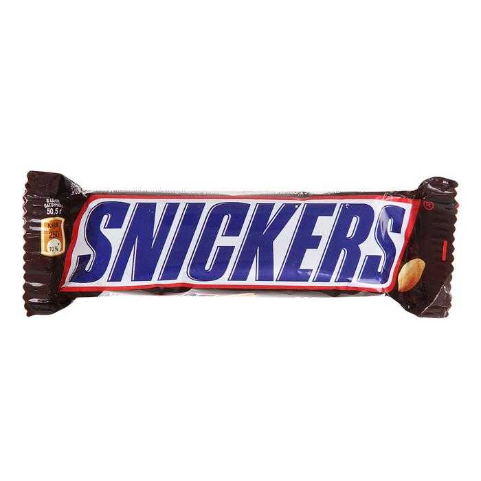 Состав и калорийность шоколадного батончика snickers