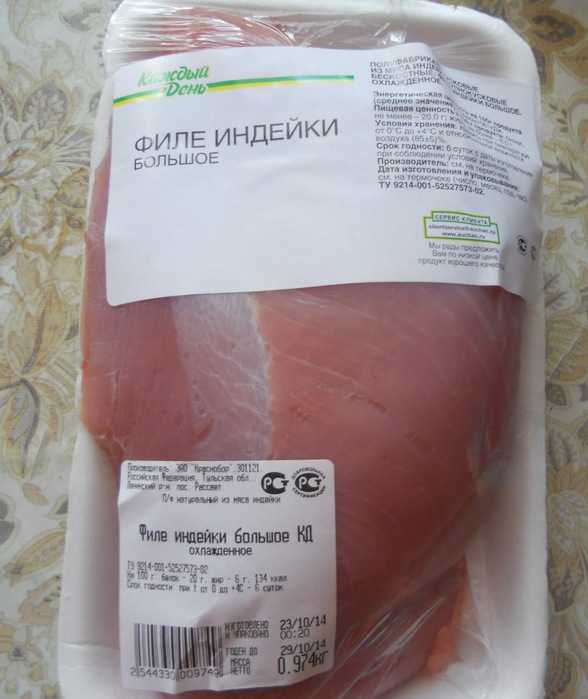 Калорийность филе бедра индейки. химический состав и пищевая ценность.