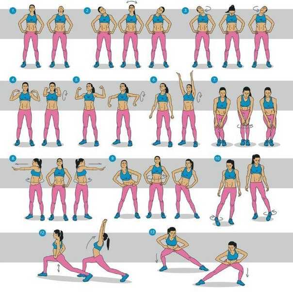 Разминка перед тренировкой: комплекс упражнений для девушек и мужчин