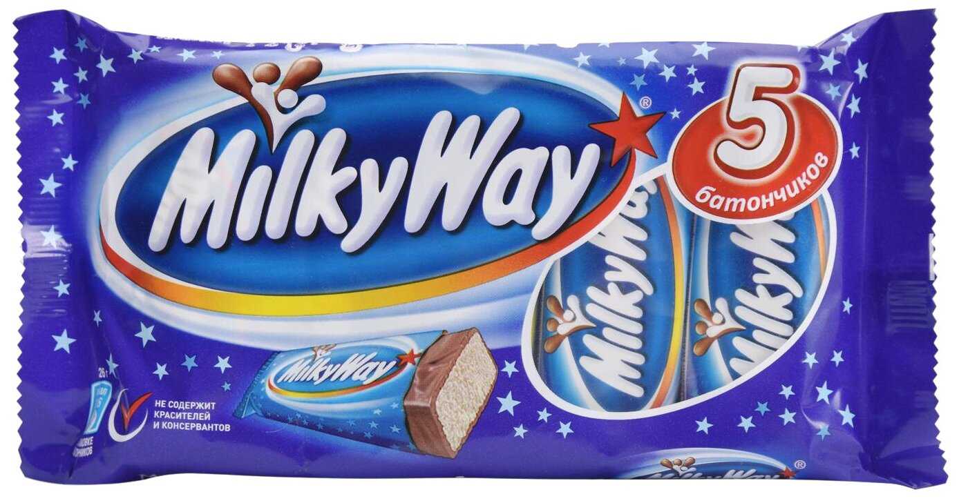 Шоколадный батончик milky way — калорийность