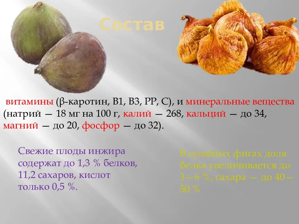 Инжир сушёный — калорийность (сколько калорий в 100 граммах)