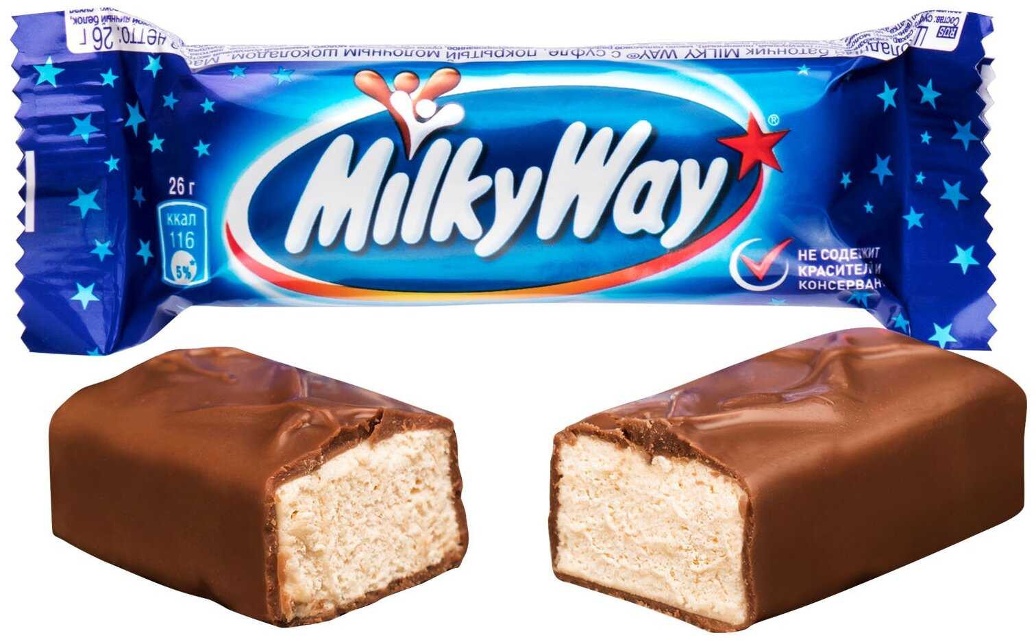 Шоколадный батончик milky way — сколько жиров (на 100 грамм)