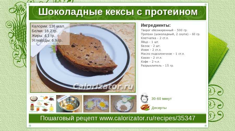 Кекс шоколадный — калорийность (сколько калорий в 100 граммах)