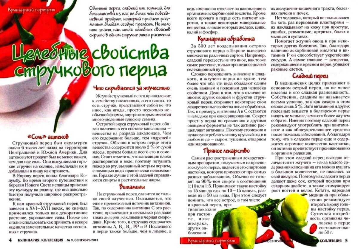Перец чили острый — минеральный состав