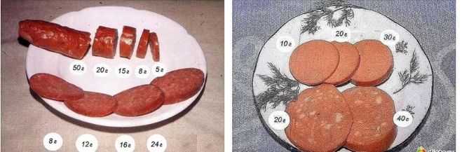 Сколько калорий в копченой колбасе в 100 граммах