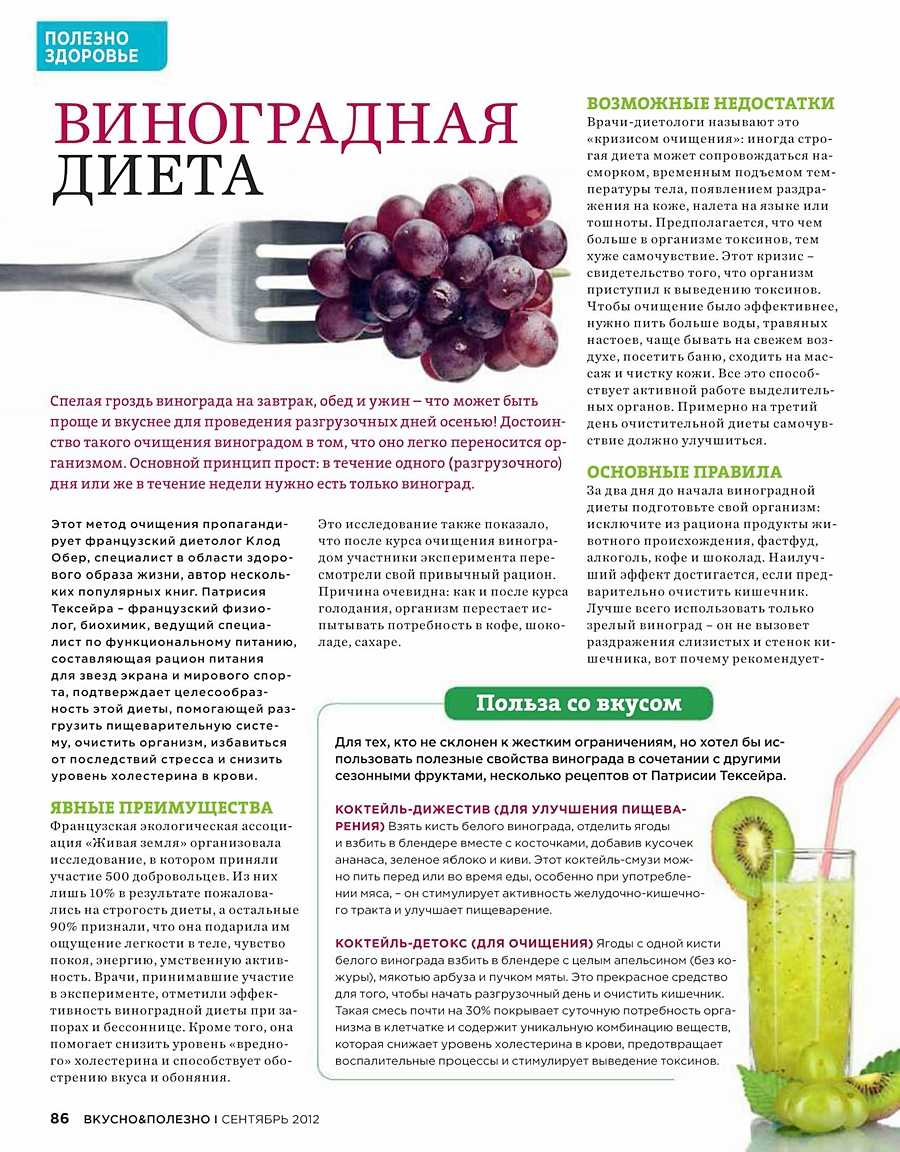 Можно ли есть виноград при похудении: польза и вред?